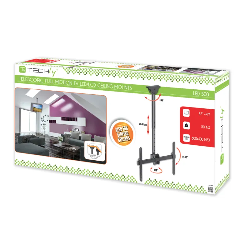 Supporto Telescopico Universale a Soffitto per TV LED LCD 37-70''