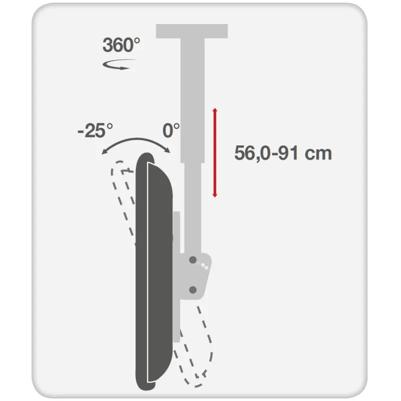 Supporto Telescopico Universale a Soffitto per TV LED LCD 37-70''