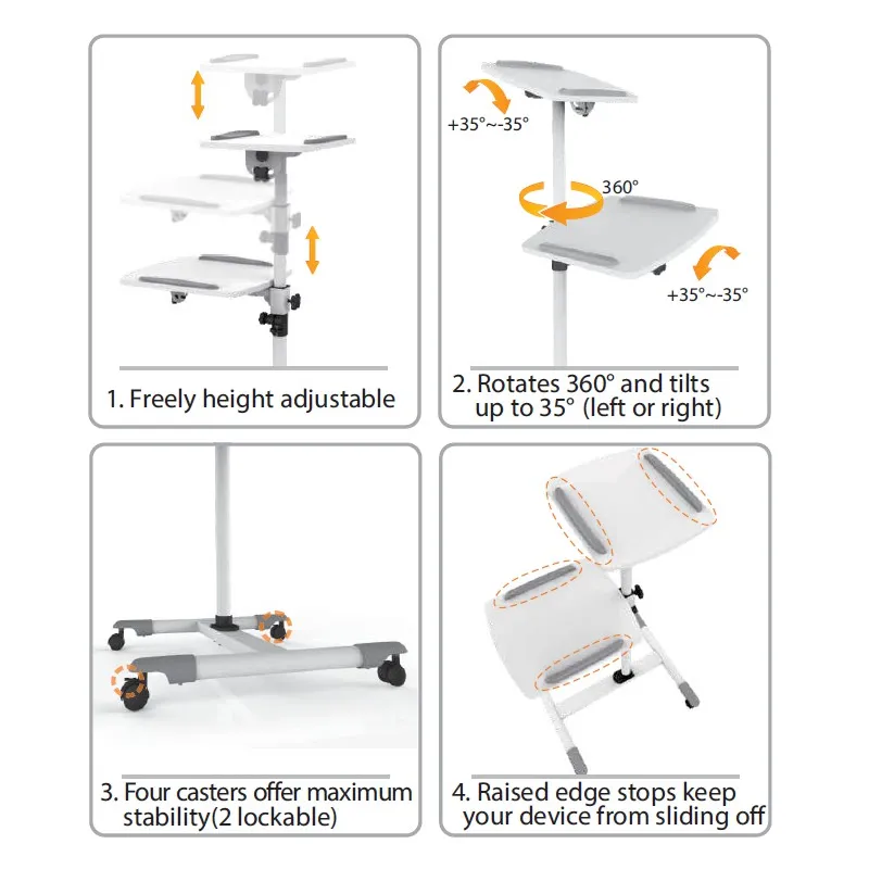 Trolley Universale per Notebook / Videoproiettore, Bianco