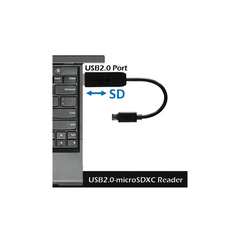Cavo OTG per Trasmissione dati e Ricarica USB 2.0 con Slot Micro SD