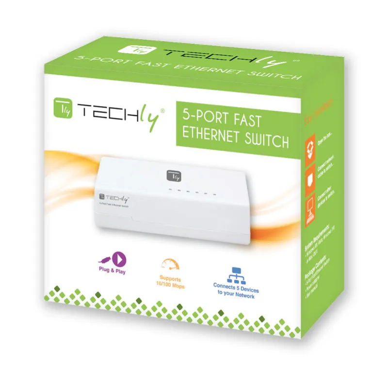 Switch Hub 10/100 Mbps Fast Ethernet 5 Porte