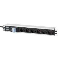 Multipresa per rack 19'' 6 posti con magnetotermico Cavo 3m