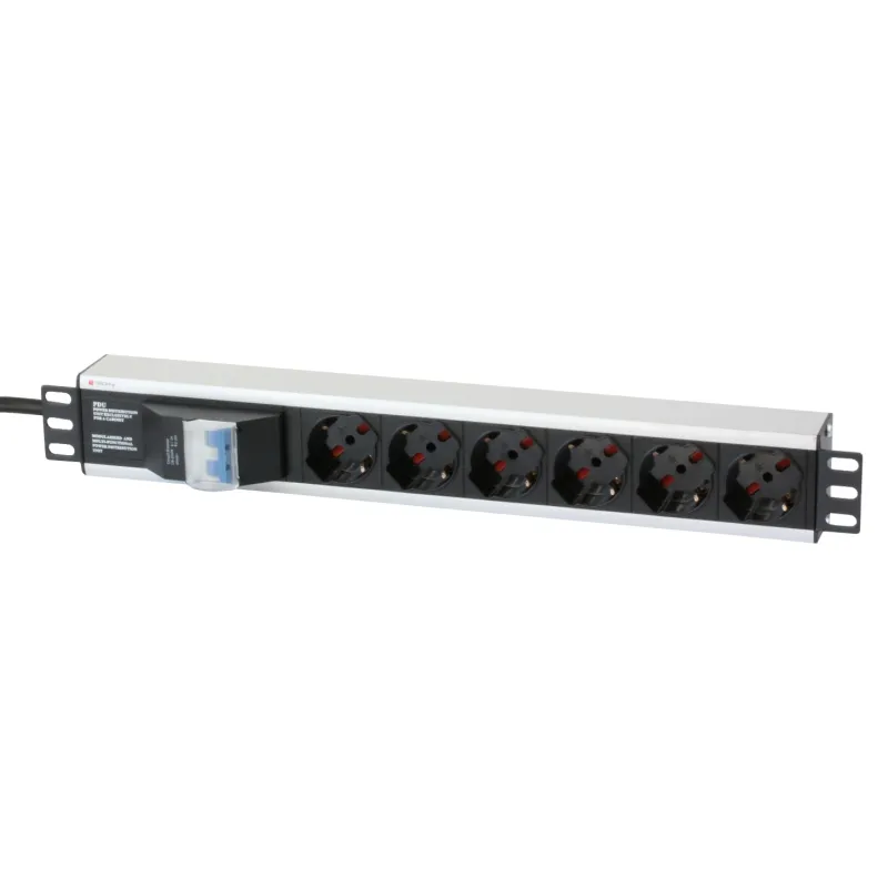 Multipresa per rack 19'' 6 posti con magnetotermico Cavo 3m
