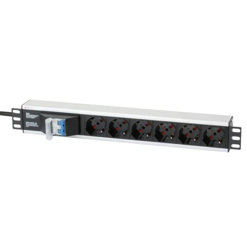 Multipresa per rack 19'' 6 posti con magnetotermico Cavo 3m