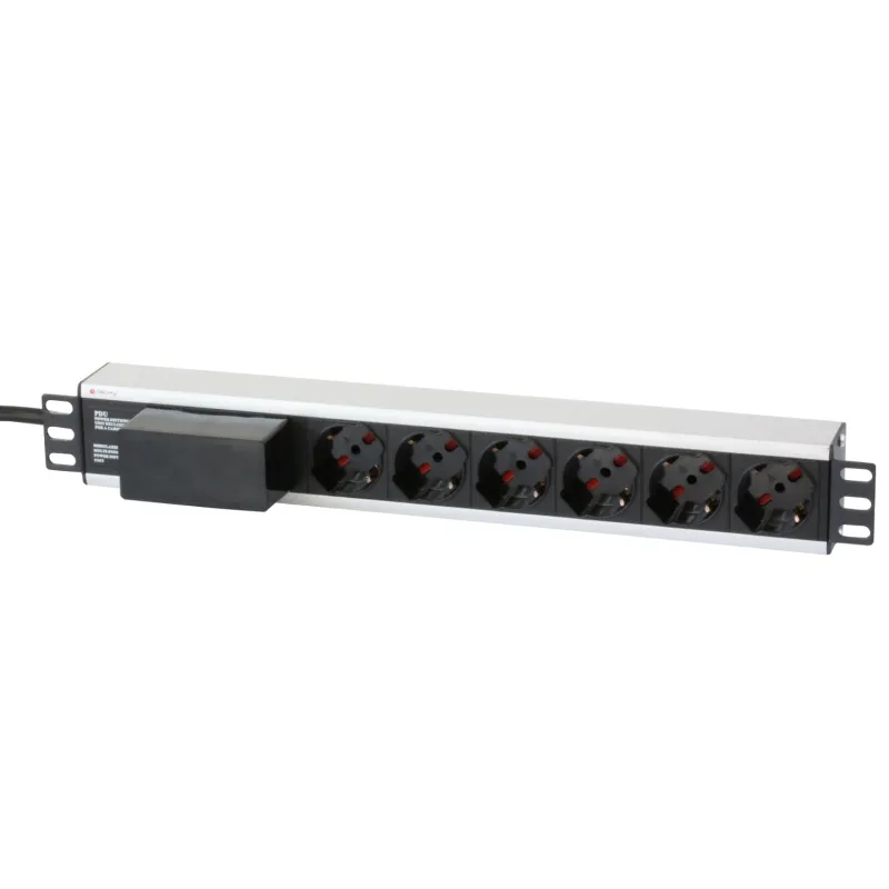 Multipresa per rack 19'' 6 posti con magnetotermico Cavo 3m