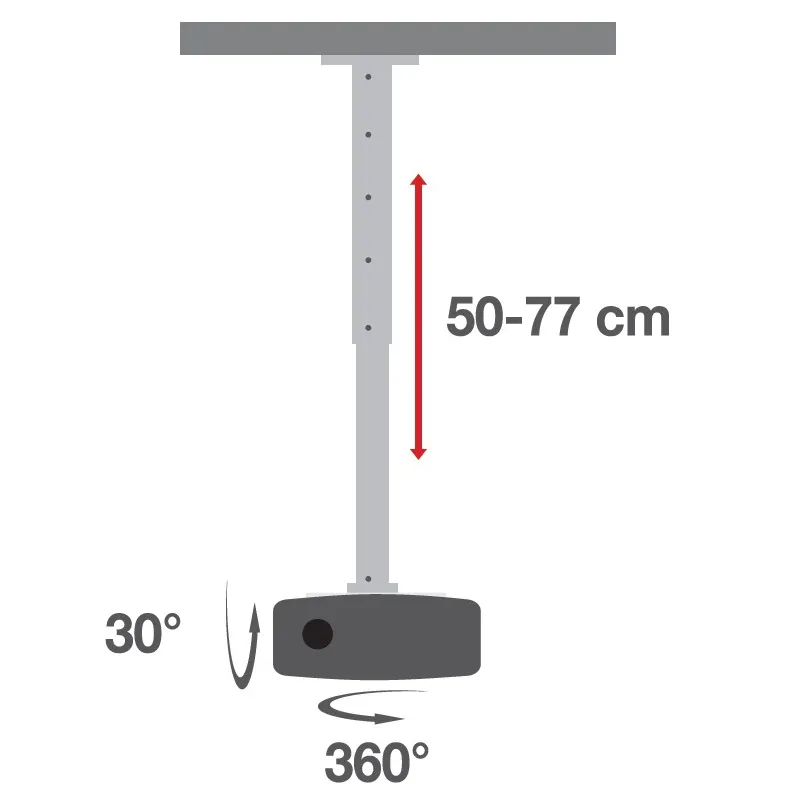 Supporto a Soffitto per Proiettori Estensione 500-770 mm Bianco