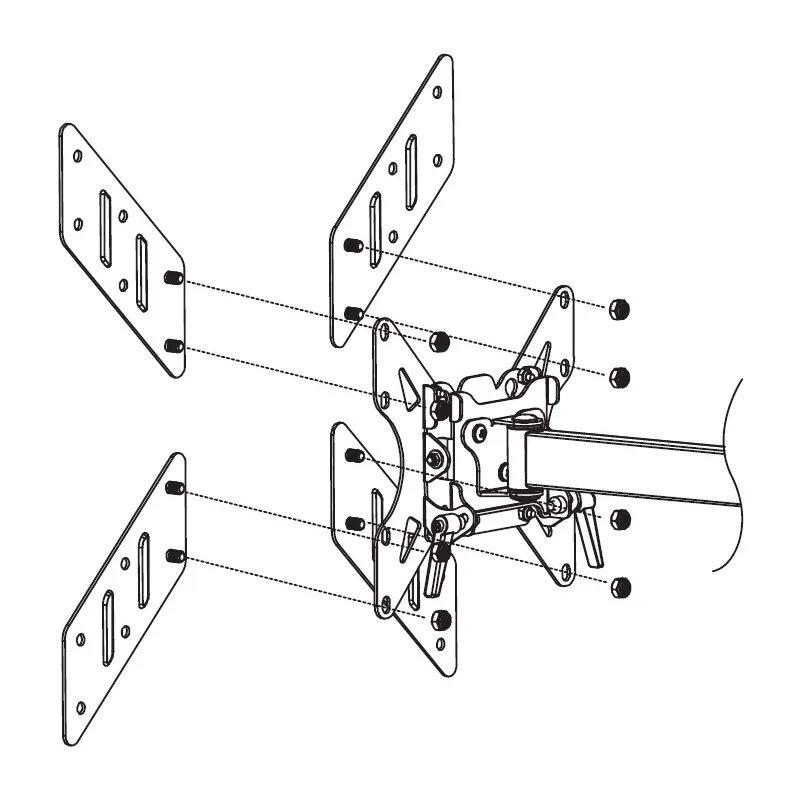 Adattatore Universale per Supporto VESA da 200x200 a 400x400 Nero