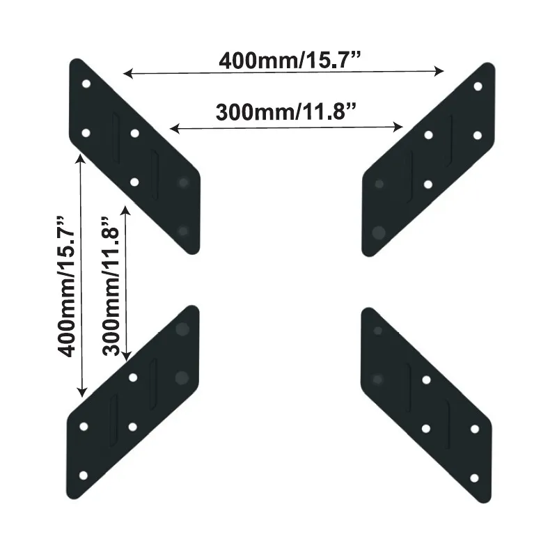 Adattatore Universale per Supporto VESA da 200x200 a 400x400 Nero