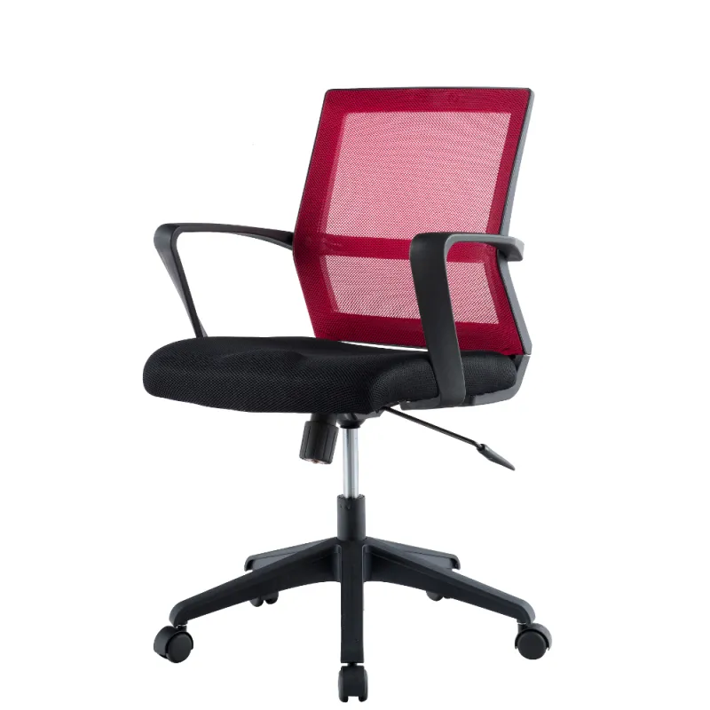 Sedia per Ufficio con Schienale Medio Nero/Bordeaux