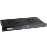Gruppo 2 Ventole 1U per Rack 19'' con Termostato LED Nero