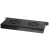 Gruppo 2 Ventole 1U per Rack 19'' con Termostato LED Nero