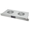 Gruppo 2 Ventole 1U per Rack 19'' con Termostato LED Grigio
