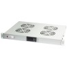 Gruppo 4 Ventole 1U per Rack 19'' con Termostato LED Grigio