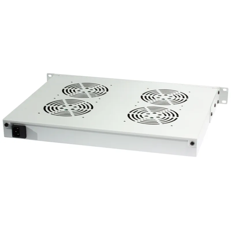 Gruppo 4 Ventole 1U per Rack 19'' con Termostato LED Grigio