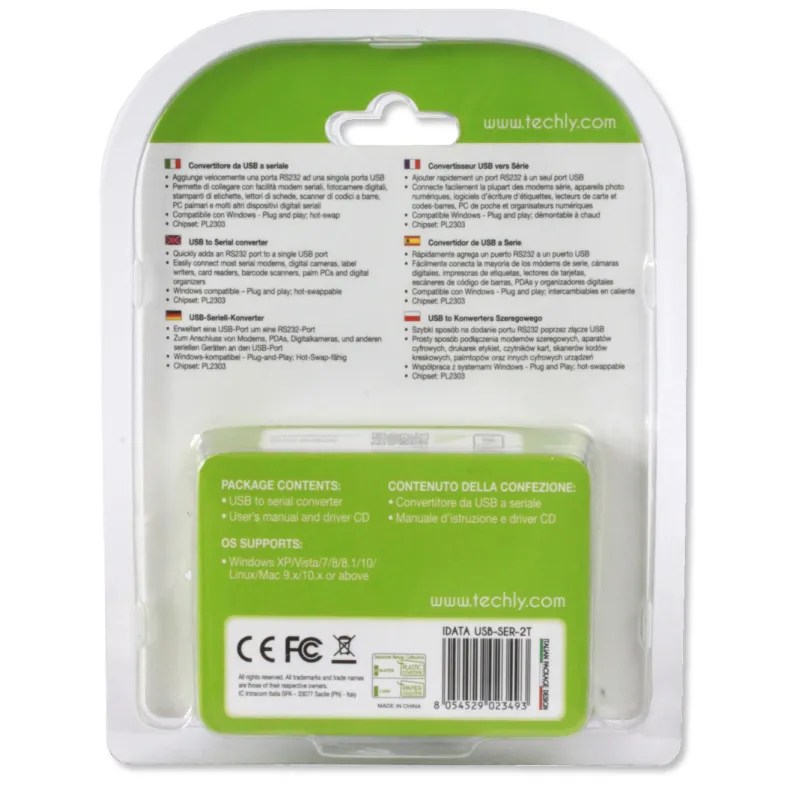 Convertitore Adattatore Techly da USB a Seriale in Blister