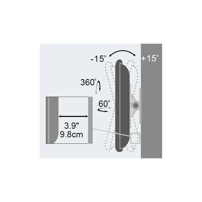 Supporto a muro per TV LED LCD 13''-30'' full motion Bianco