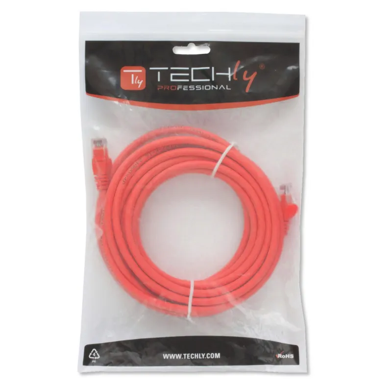 Cavo di rete Patch in CCA Cat.6 Rosso UTP 0,5m