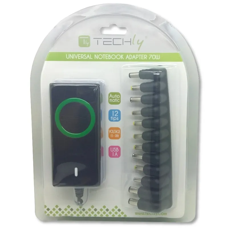 Alimentatore Universale AC per Notebook e LCD 70W con porta USB
