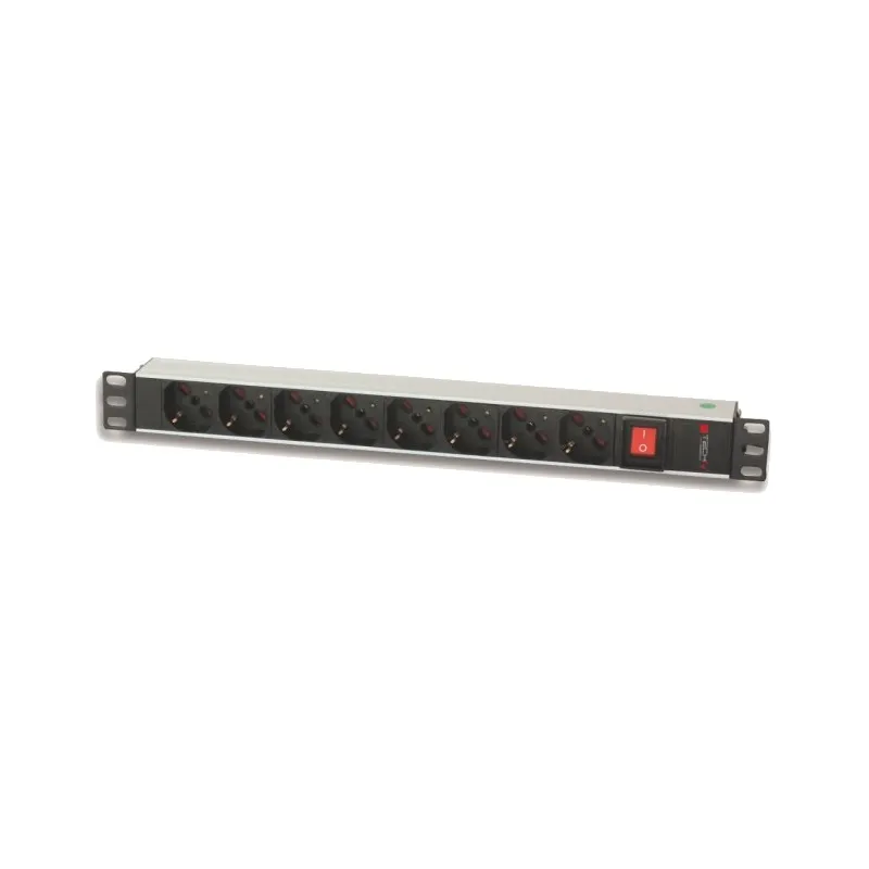 Multipresa 8 Posti da Rack 19'' Connettore C14 con Interruttore 1 HE