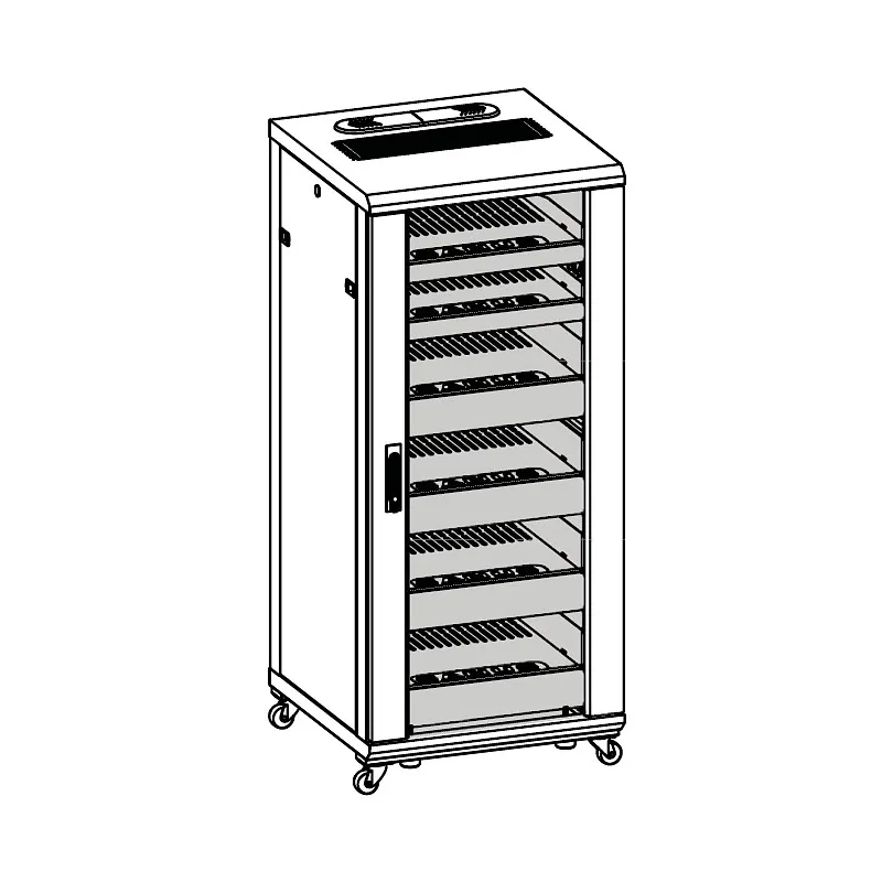Armadio Rack 19'' 600x600 27U per Audio Video Nero