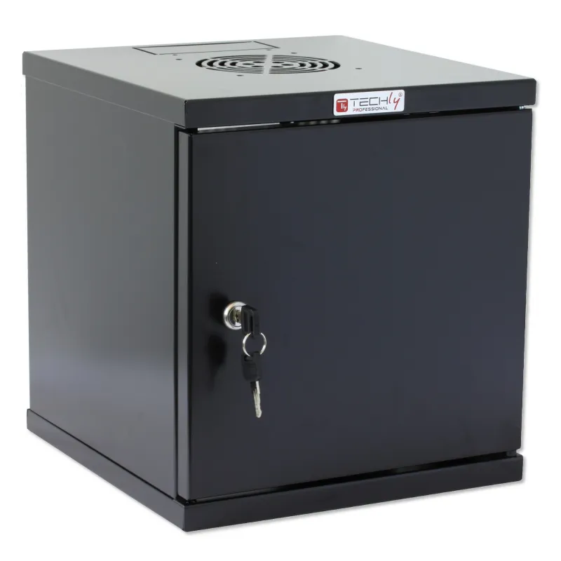  Armadio Rack 10'' a muro 6 unit&agrave; Porta Cieca Nero