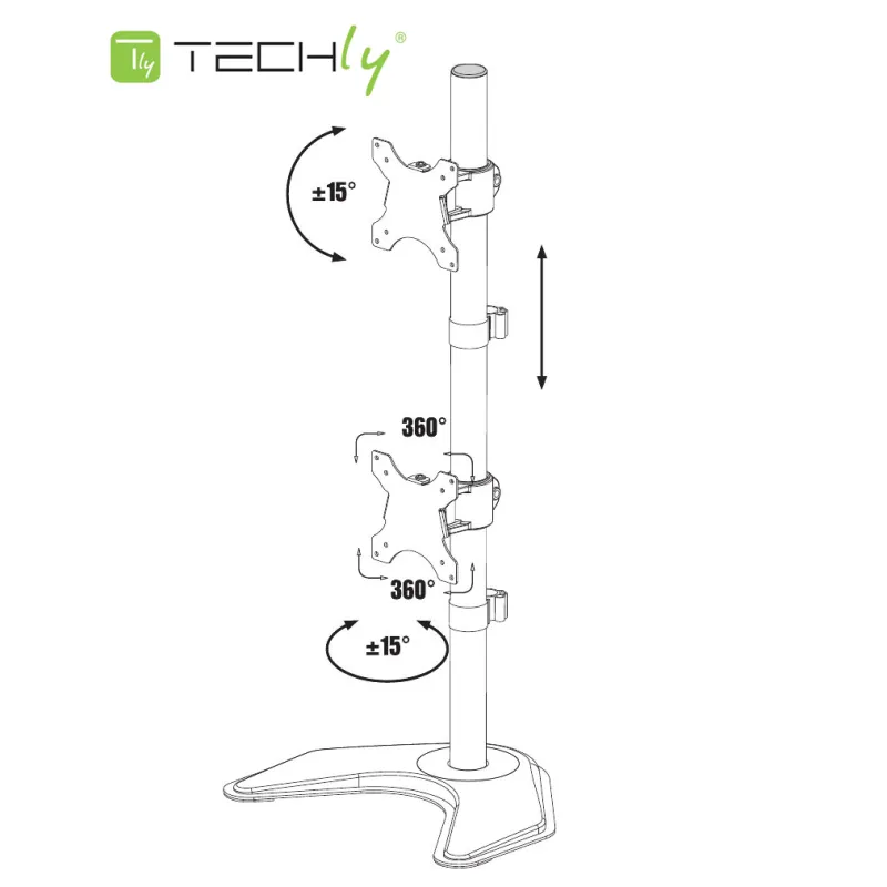 Supporto da Scrivania per 2 Monitor 13-27'' con base