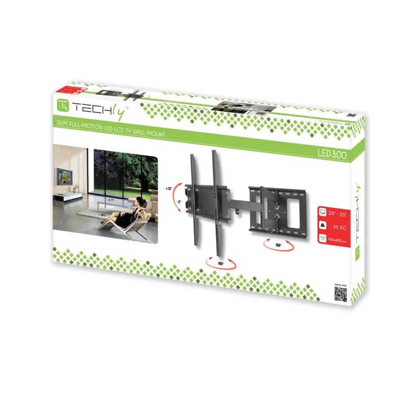 Supporto a Muro per TV LED LCD 32-55'' Estensibile Slim Full-Motion