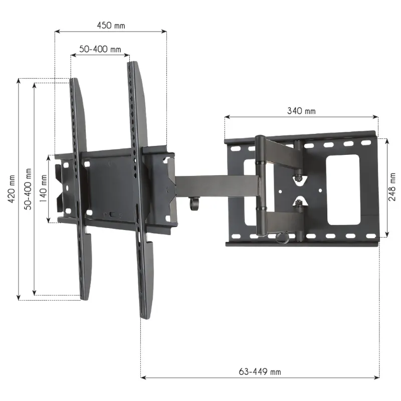 Supporto a Muro per TV LED LCD 32-55'' Estensibile Slim Full-Motion