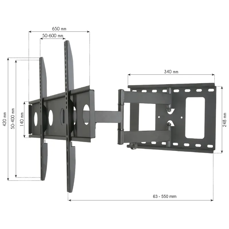Supporto a Muro per TV LED LCD 32-65'' Estensibile Slim Full-Motion