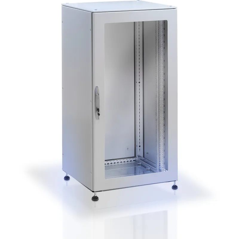 Armadio rack 19'' a pavimento 25U grigio IP55 porta cieca 