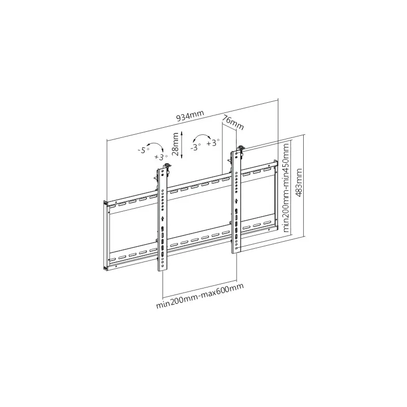 Supporto a muro per TV LED LCD 45-70'' per applicazioni videowall