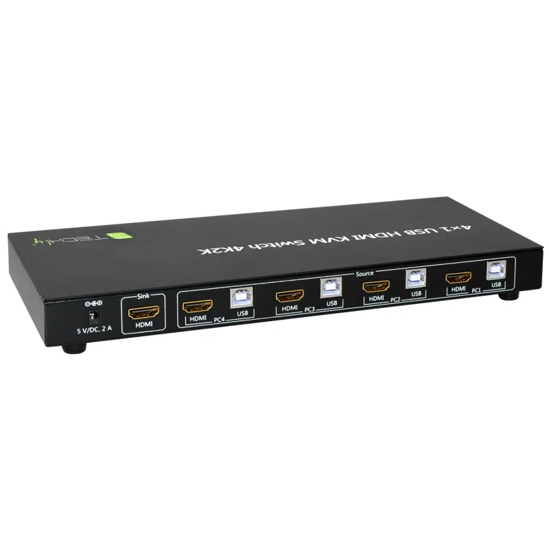 KVM switch 4x1 con USB e HDMI