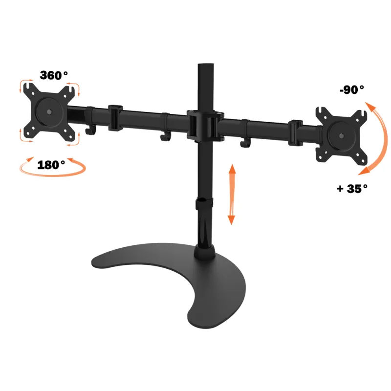 Supporto da scrivania per 2 Monitor 13-27'' con base h.400m