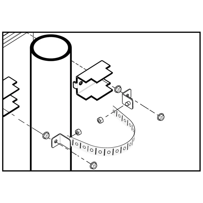 Sistema di fissaggio a palo per rack IP65