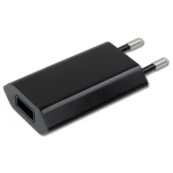 Caricatore USB 1A Compatto Spina Europea Nero