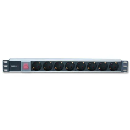 Multipresa per Rack 19'' 8 Posti con Interruttore Tipo Tedesco