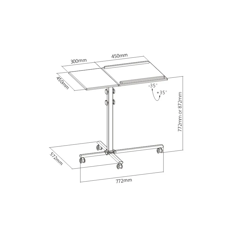 Trolley Regolabile Universale per Proiettore notebook , Nero