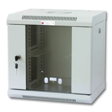Armadio Rack 10'' a muro 6 unit&agrave; con pannelli asportabili Grigio 