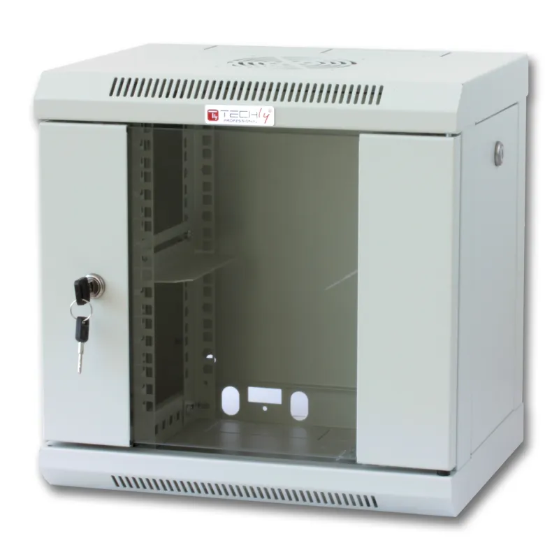 Armadio Rack 10'' a muro 6 unit&agrave; con pannelli asportabili Grigio 