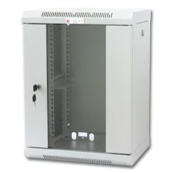 Armadio Rack 10'' a muro 9 unit&agrave; con pannelli asportabili Grigio 