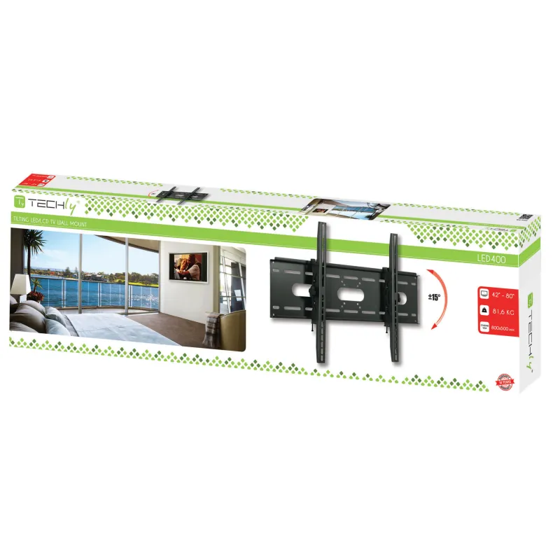 Supporto a Muro Inclinabile per TV LED LCD 42-80'' Nero
