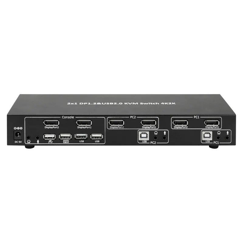Switch KVM 2 porte DisplayPort1.2 per doppio Monitor 