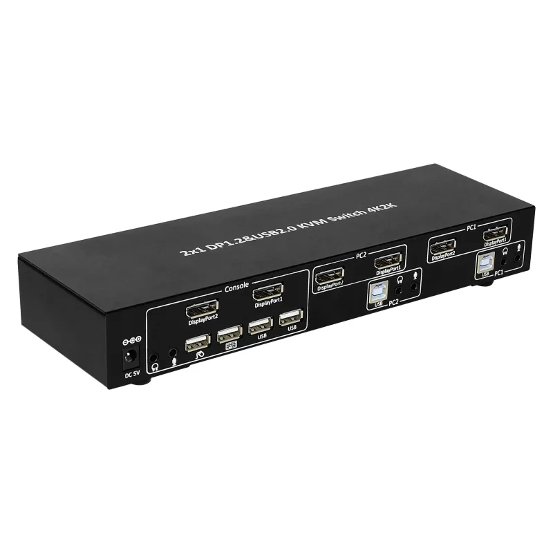 Switch KVM 2 porte DisplayPort1.2 per doppio Monitor 