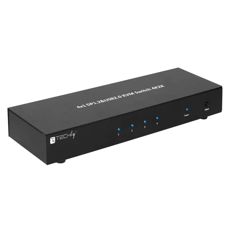 Switch KVM DisplayPort  1.2 e USB 2.0 4 porte con hub e audio