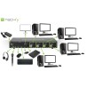 Switch KVM DisplayPort  1.2 e USB 2.0 4 porte con hub e audio