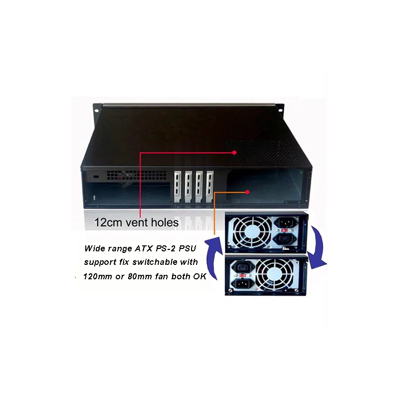 Chassis Industriale Rack 19''/Desktop 2U Ultra-compatto 
