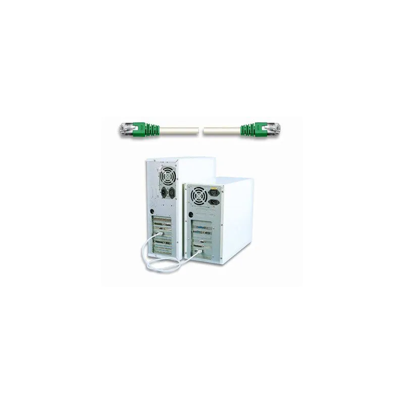 Cavo di rete Patch Cross in Rame Cat. 5e Verde/Grigio SF/UTP 3 mt