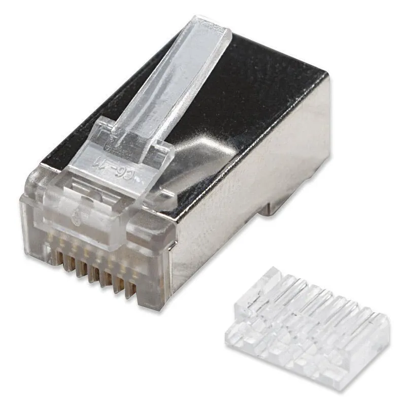 Plug Modulari RJ45 Cat6 con Slitta per Cavo Flessibile STP