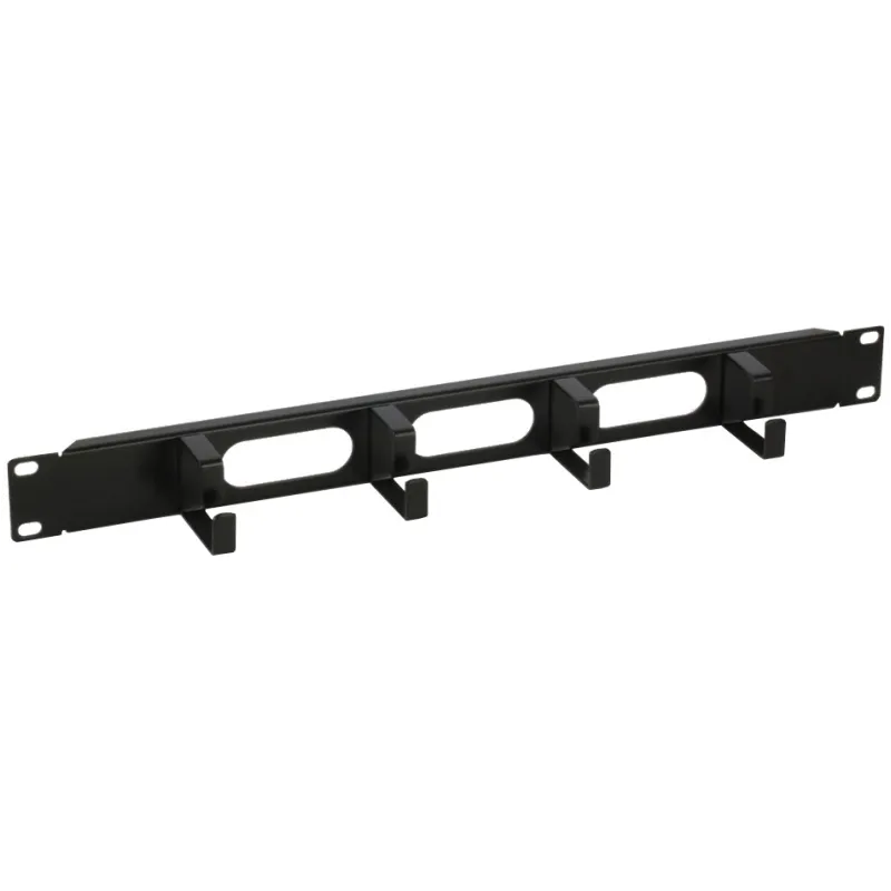 Pannello Passacavi 4 Anelli Corti 3 Fori 1U Nero