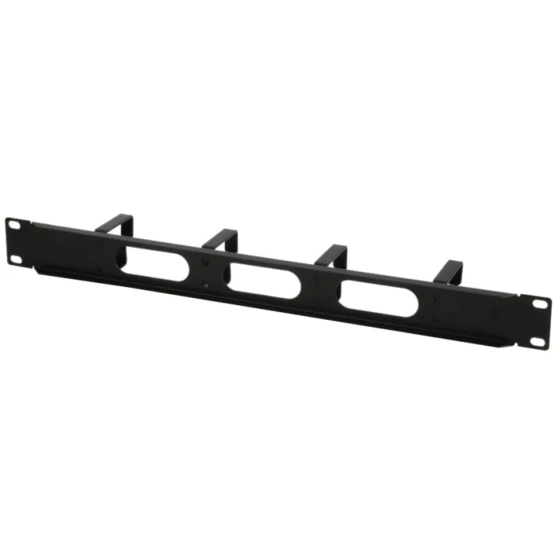 Pannello Passacavi 4 Anelli Corti 3 Fori 1U Nero